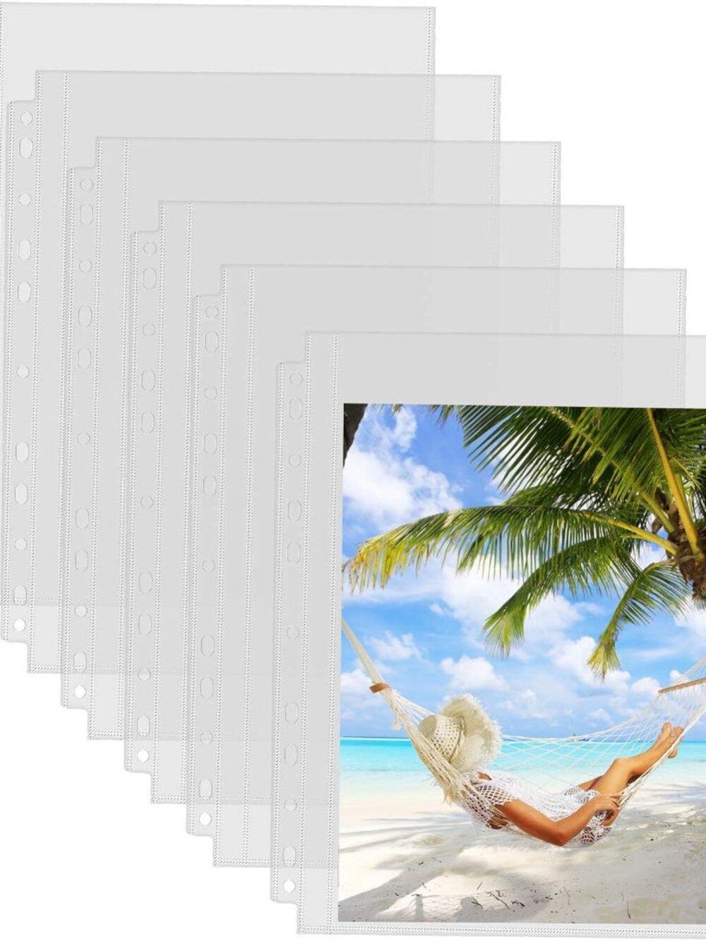 30 Pack 8x10 Photo Sleeves for 3 Ring Binder, Hold 60 Pictures